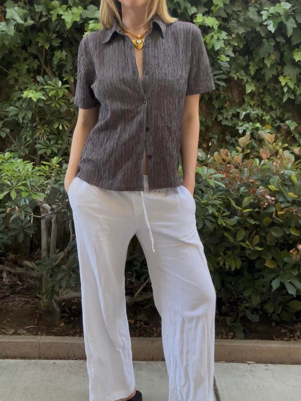Black and White Button Down Shirt
