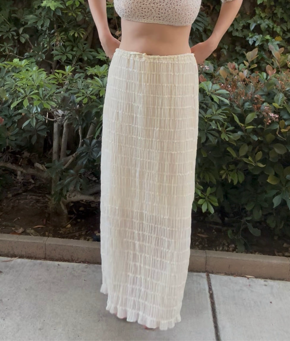 Sheer Cream Maxi Skirt