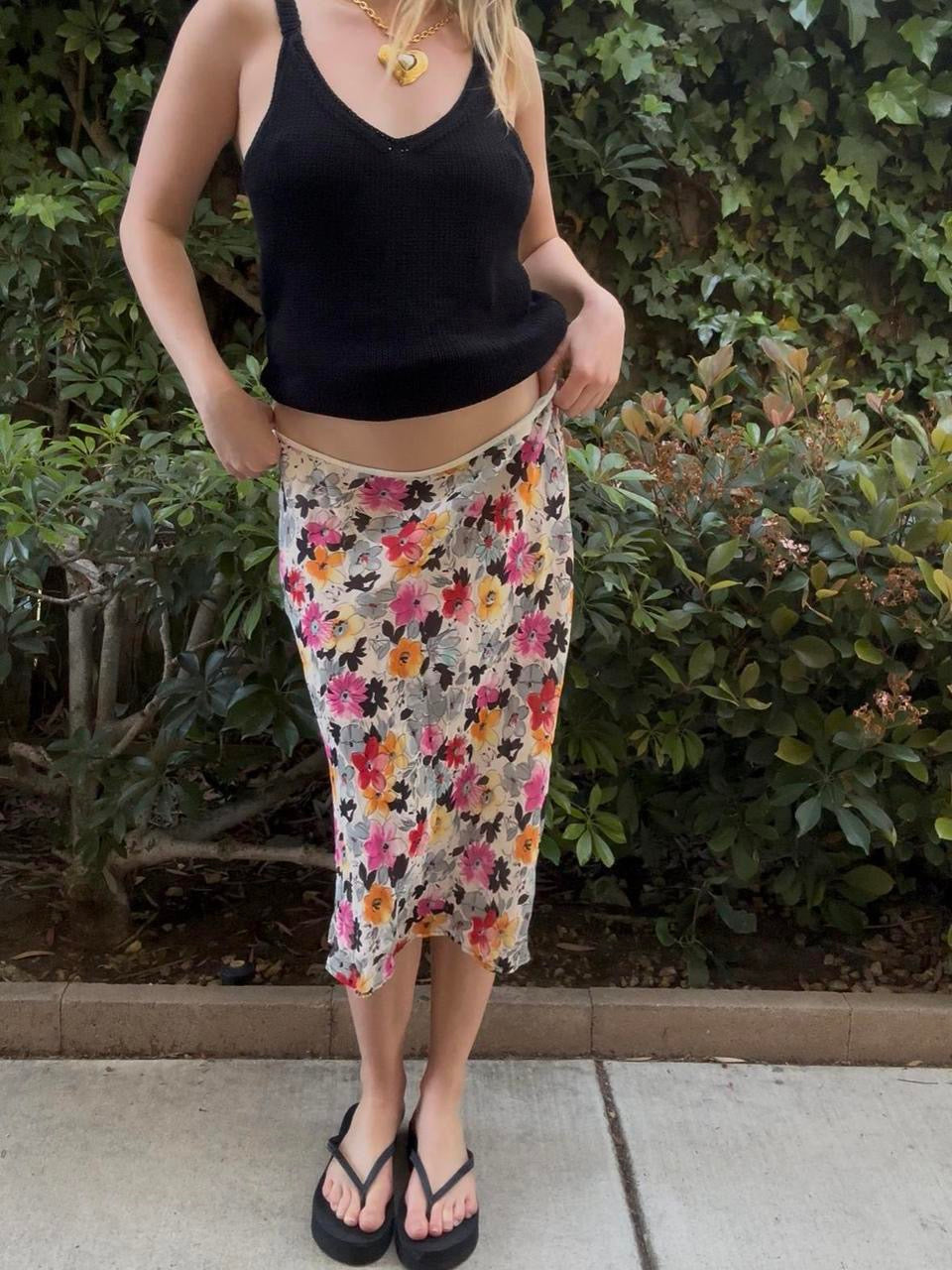 Y2k Floral Midi Skirt