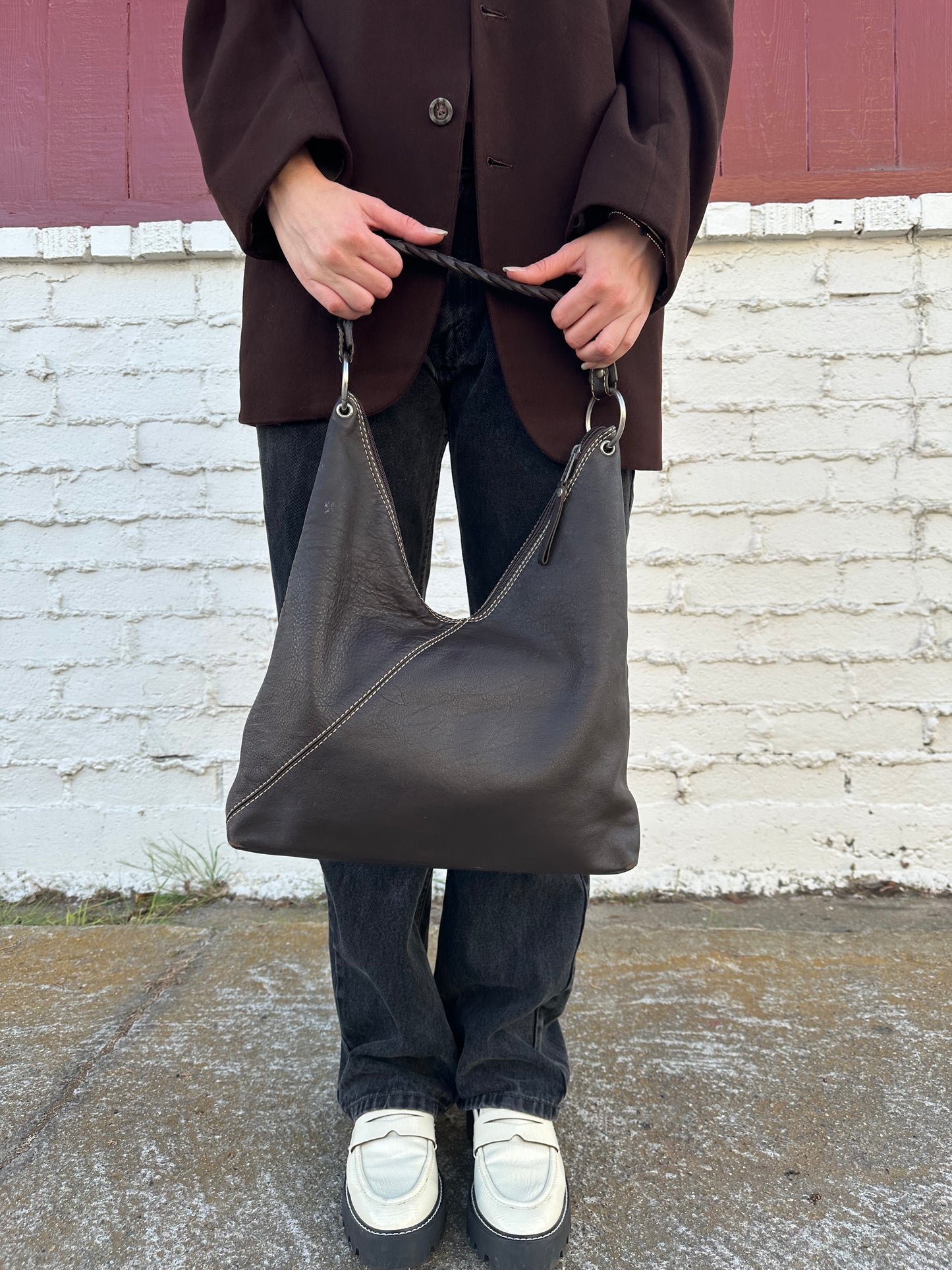 Brown Leather Hobo Bag