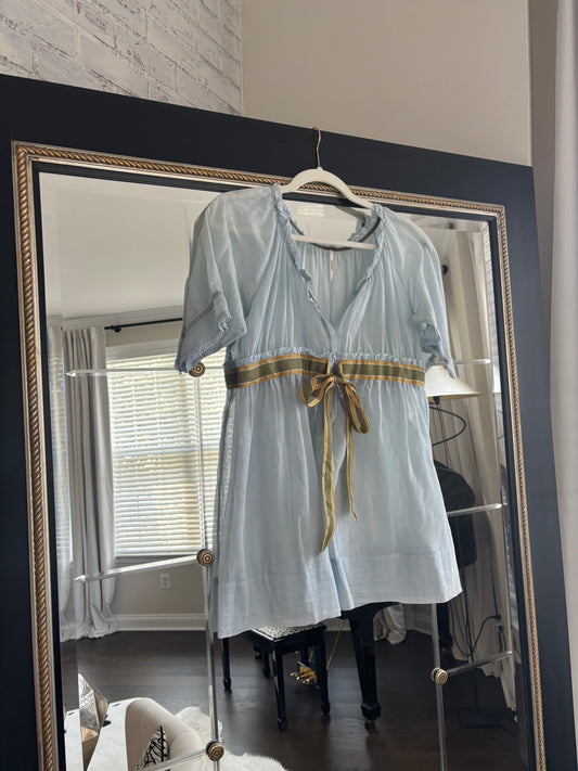 Vintage Baby Blue Baby Doll Top