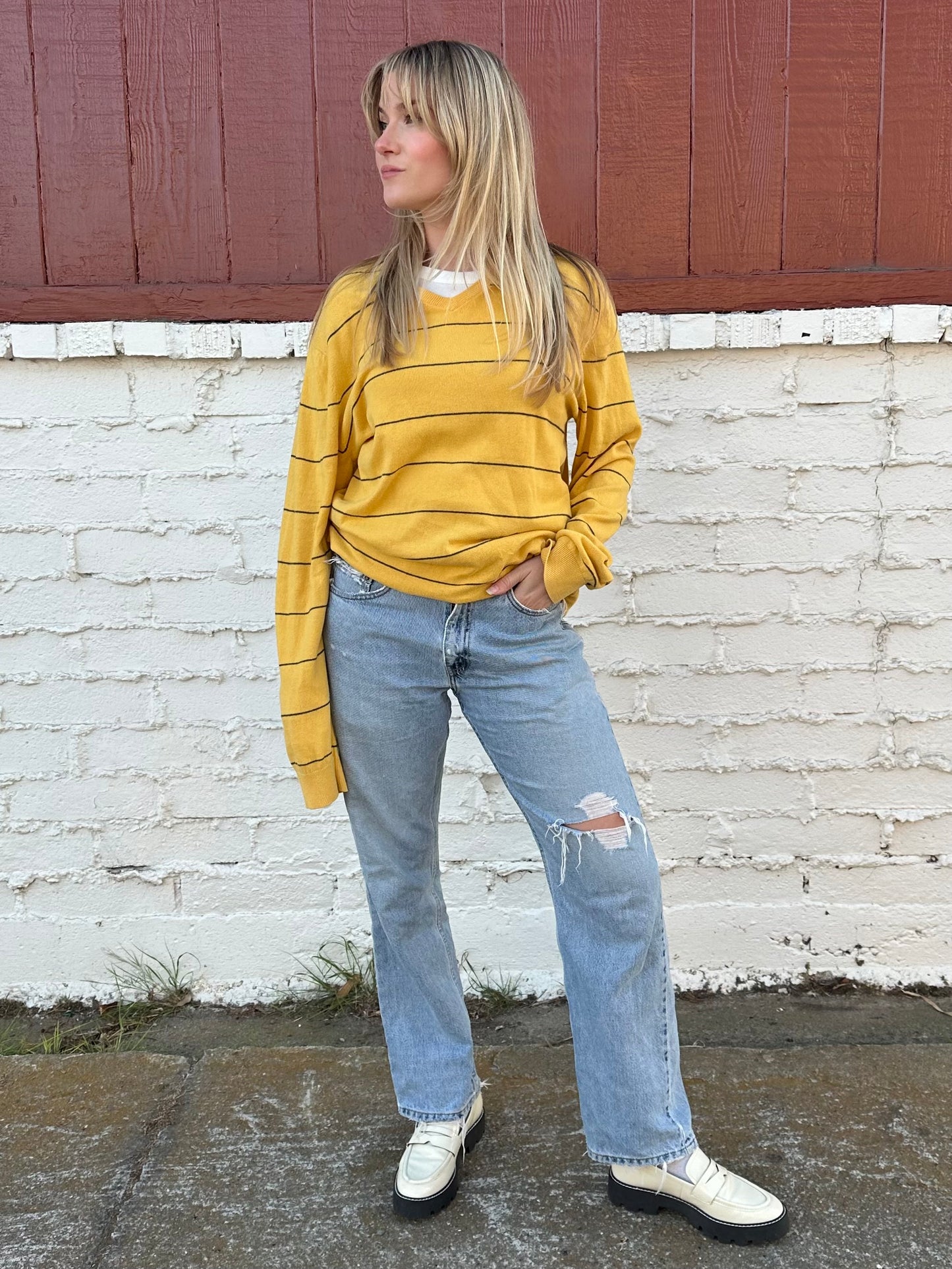 Yellow and Blue Stripe Sweater