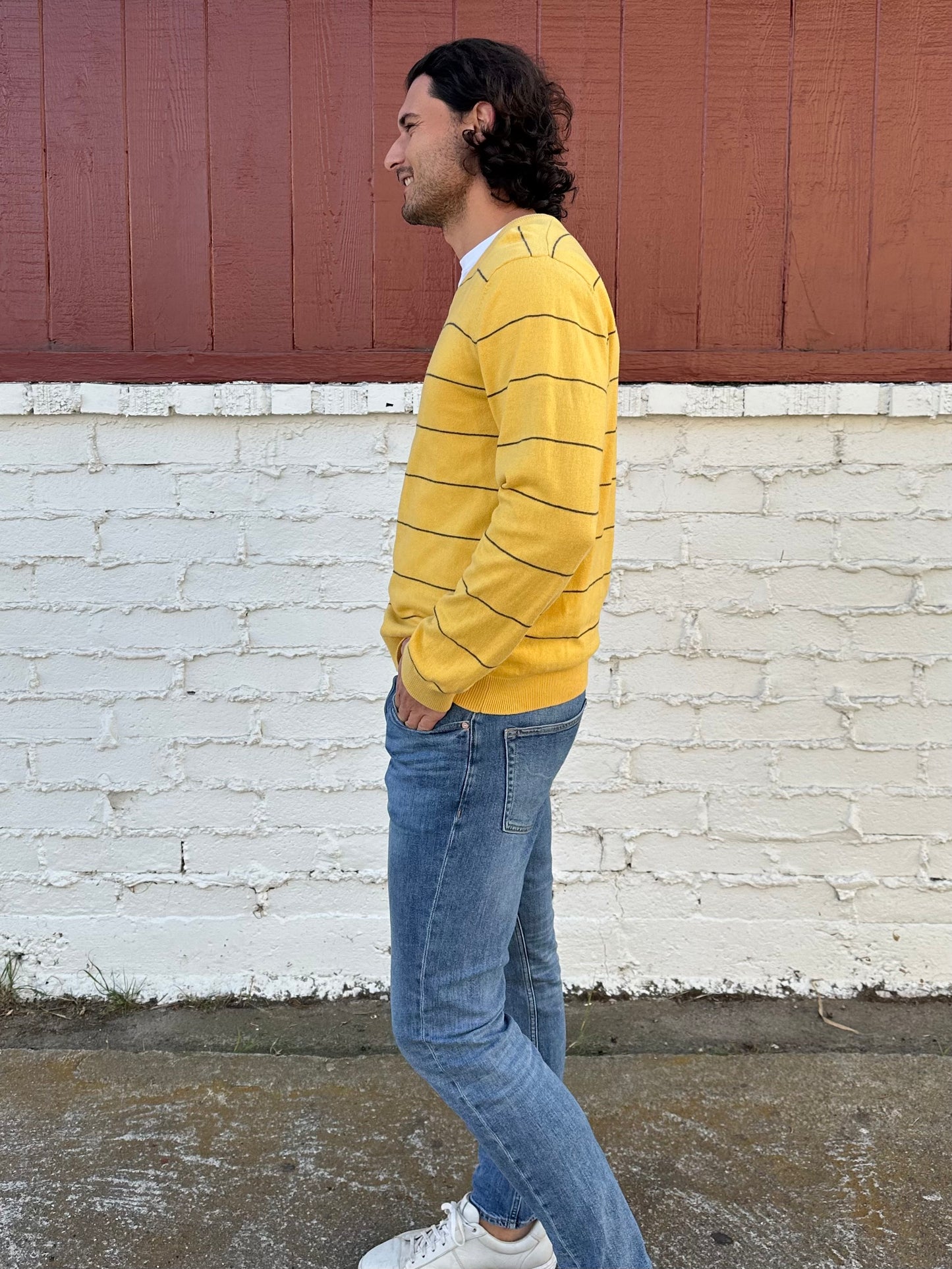 Yellow and Blue Stripe Sweater