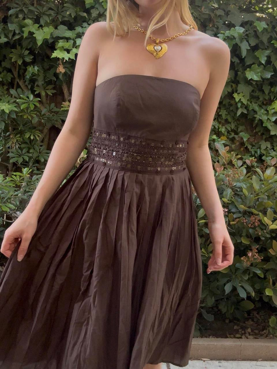 Y2K Strapless Midi Dress