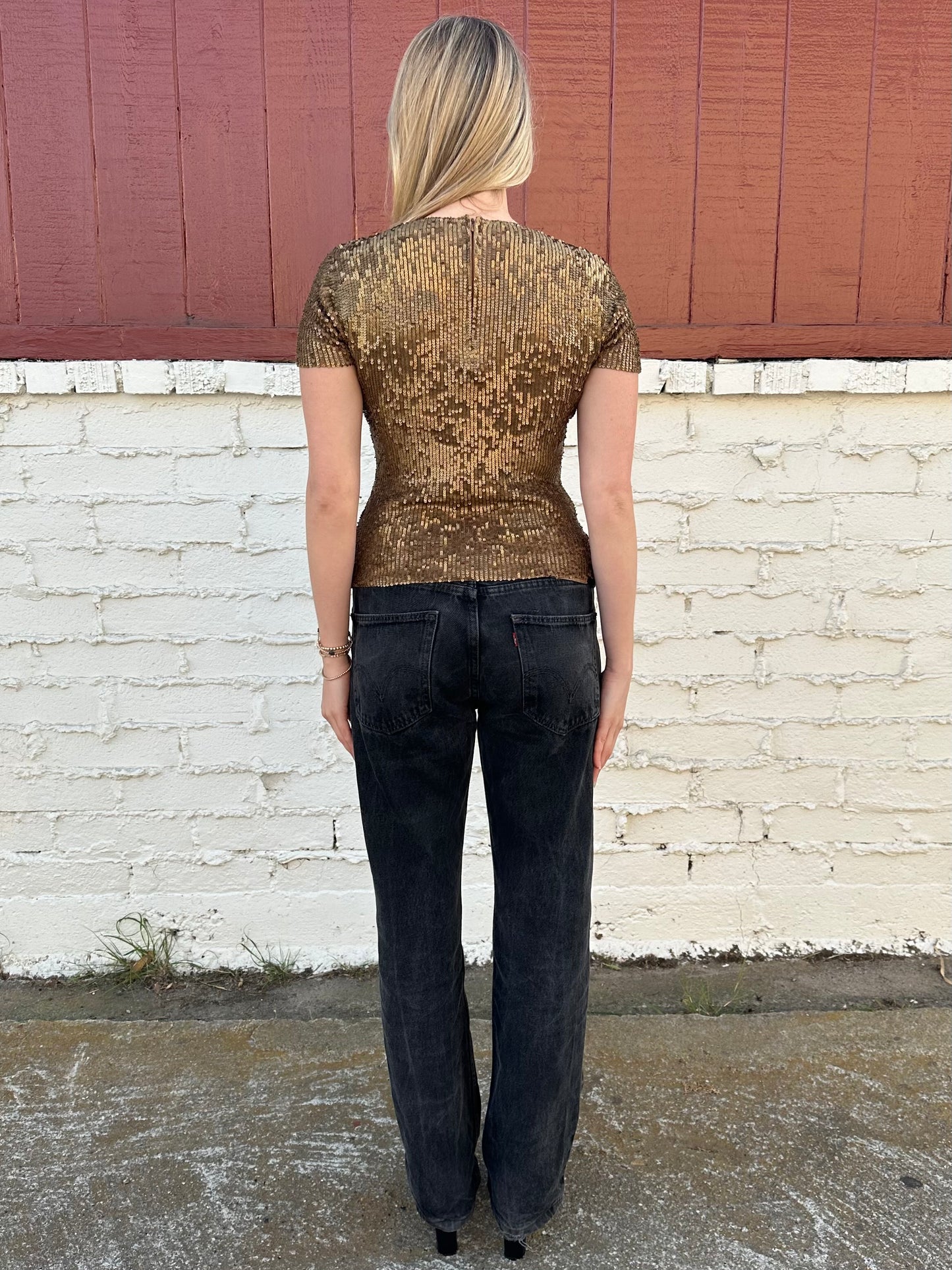 Bronze Sequin Top