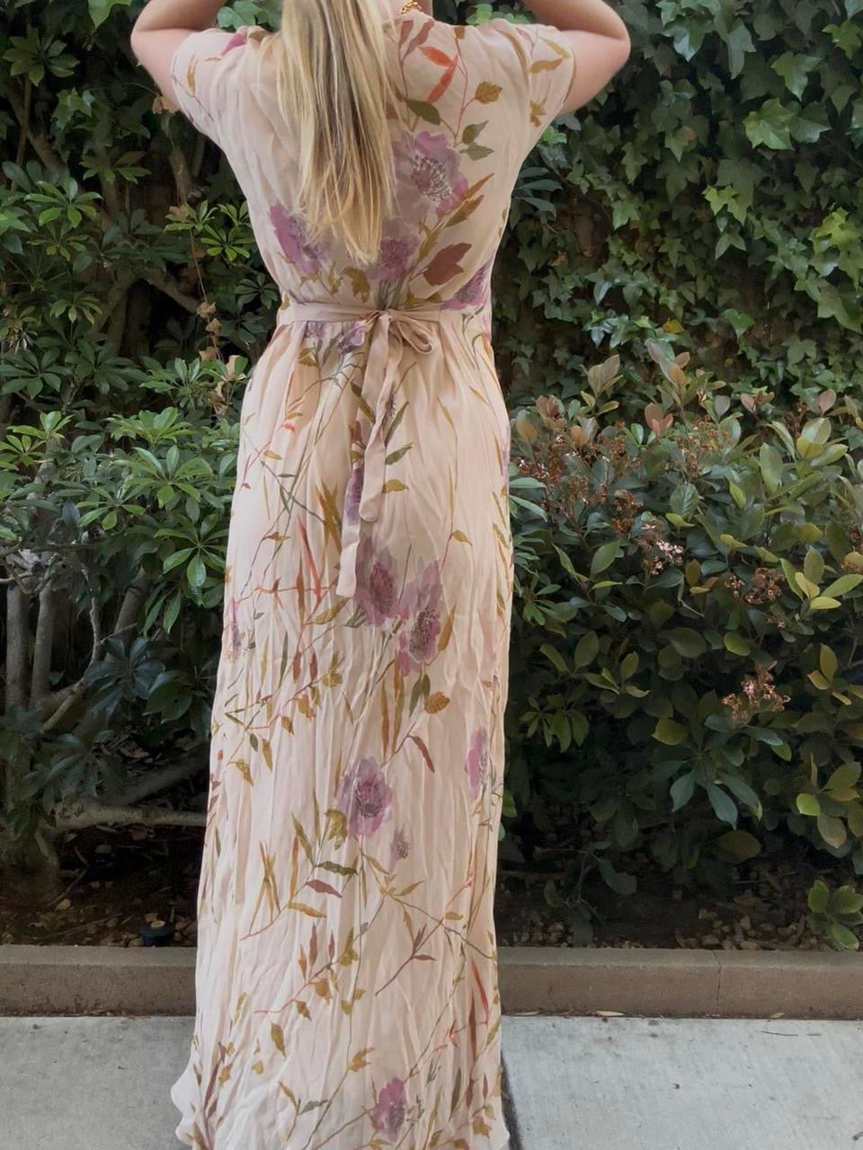 Vintage Flowy Floral Maxi Dress