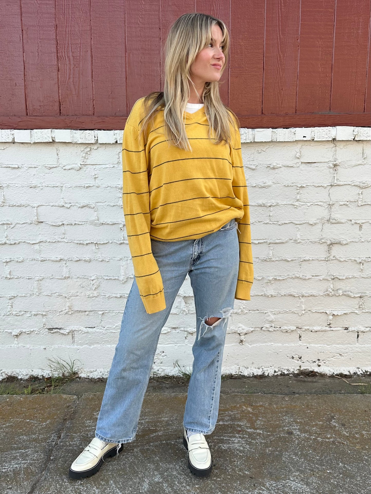 Yellow and Blue Stripe Sweater