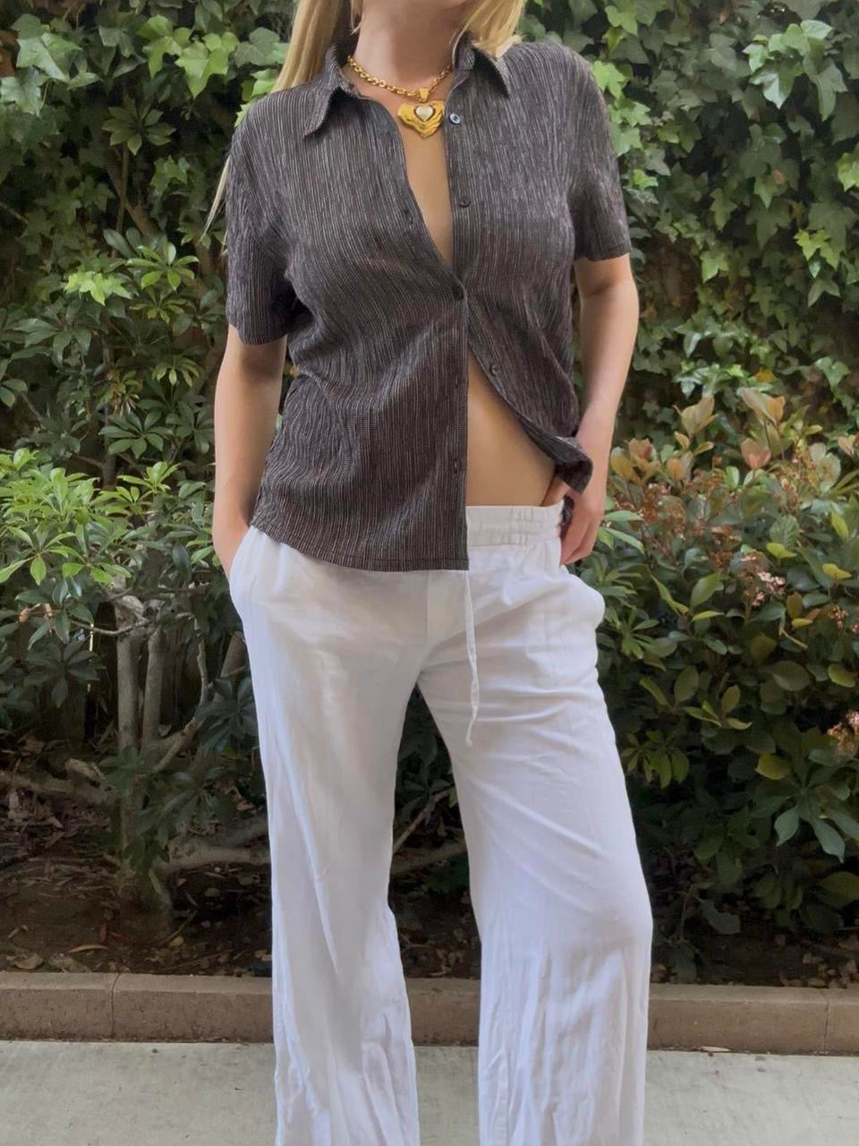 Black and White Button Down Shirt