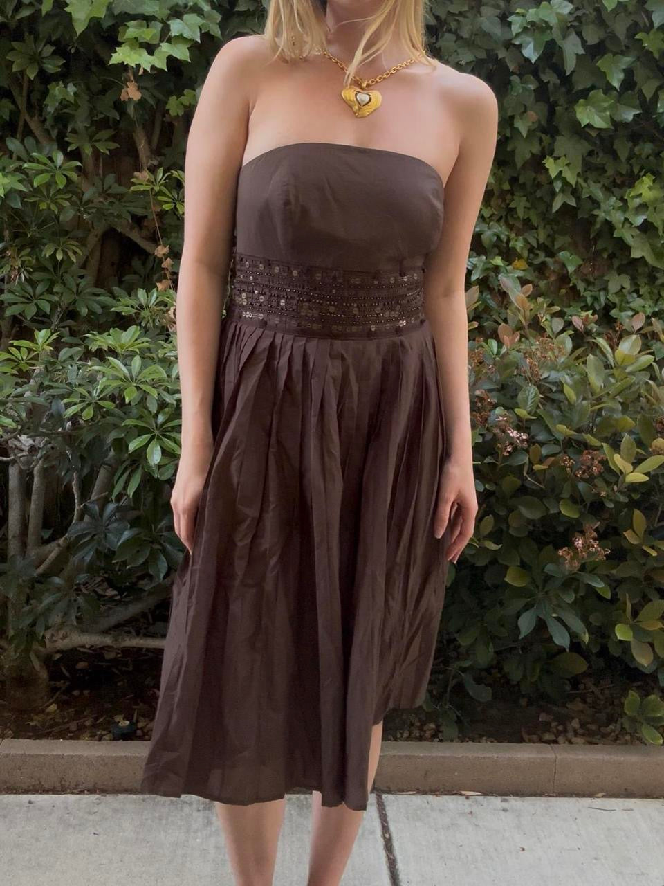 Y2K Strapless Midi Dress