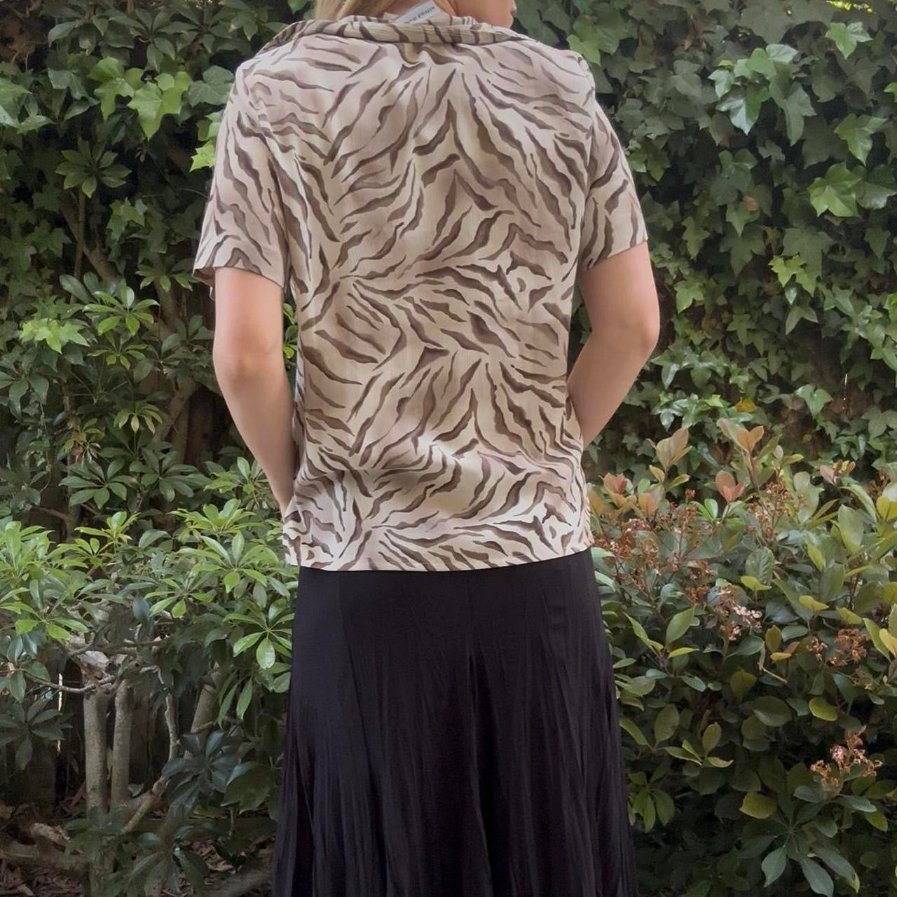 Tiger Print Button Down Shirt