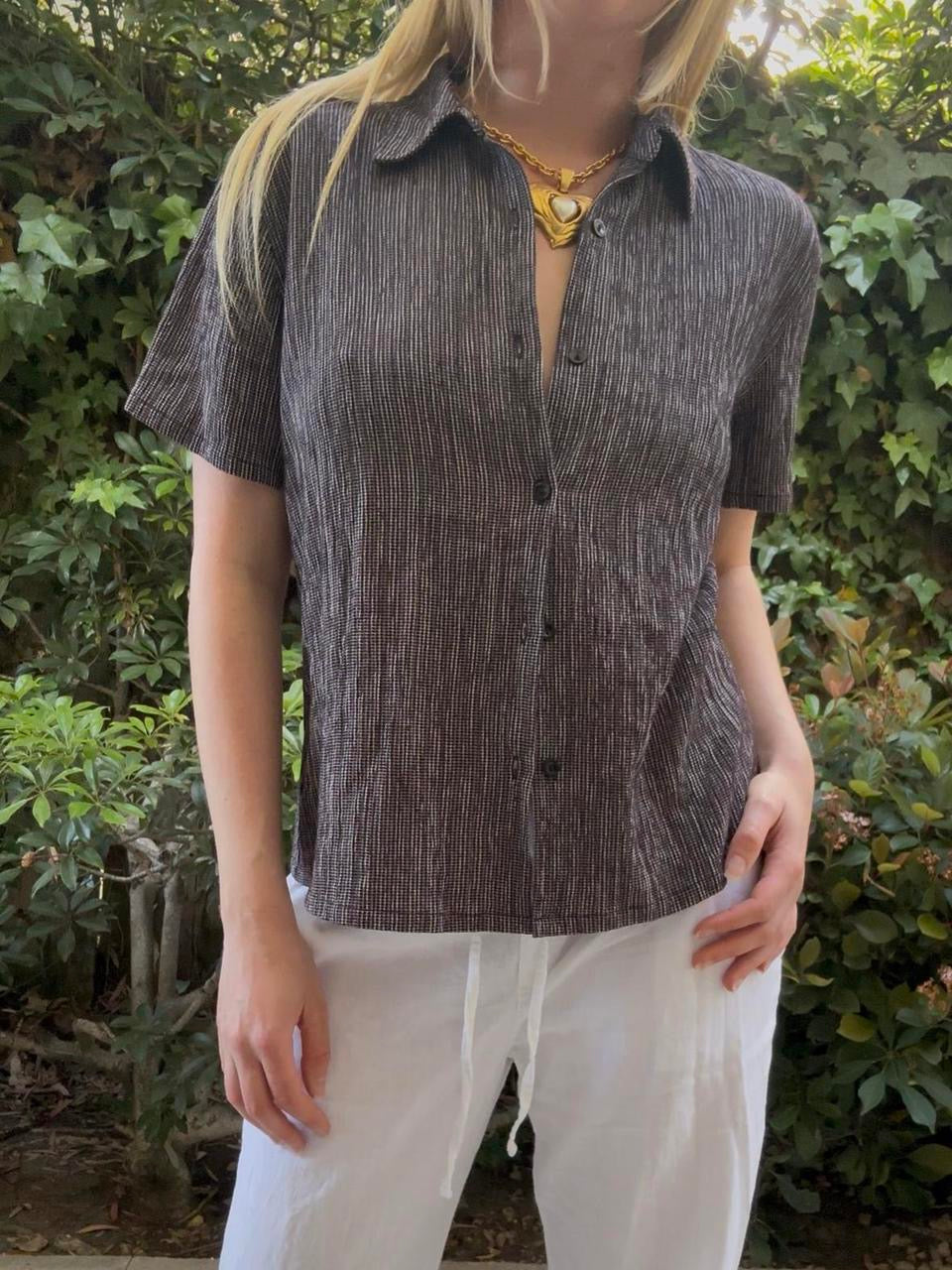 Black and White Button Down Shirt