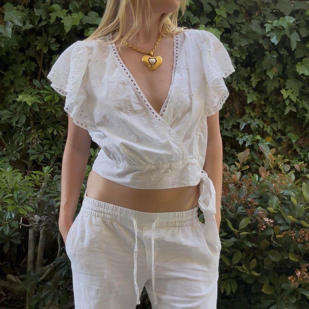 White Eyelet Top