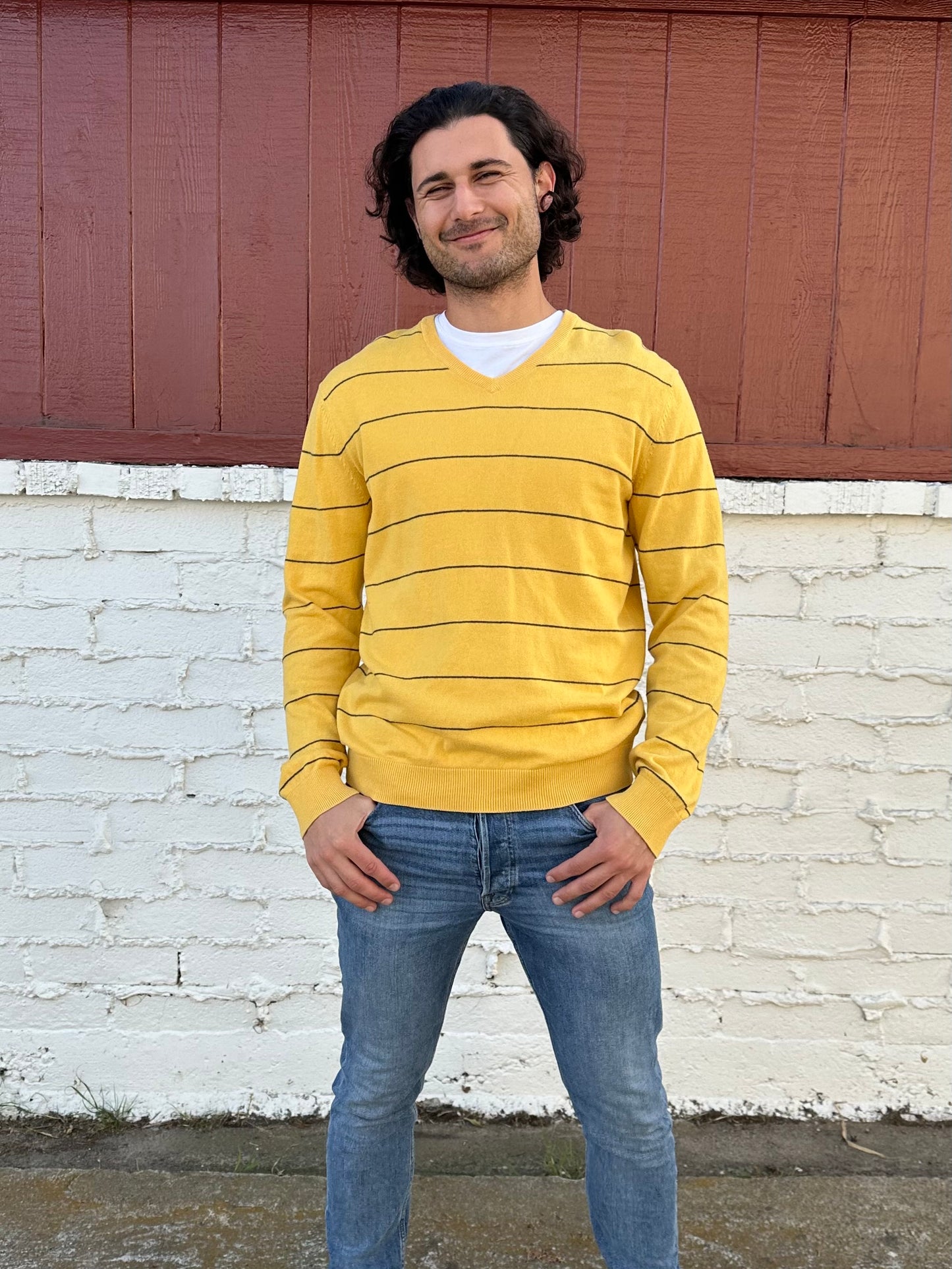 Yellow and Blue Stripe Sweater