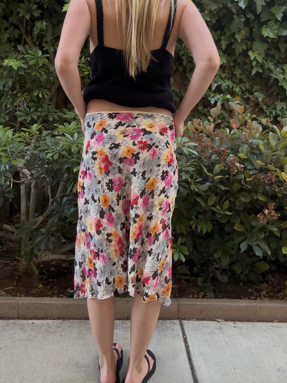 Y2k Floral Midi Skirt