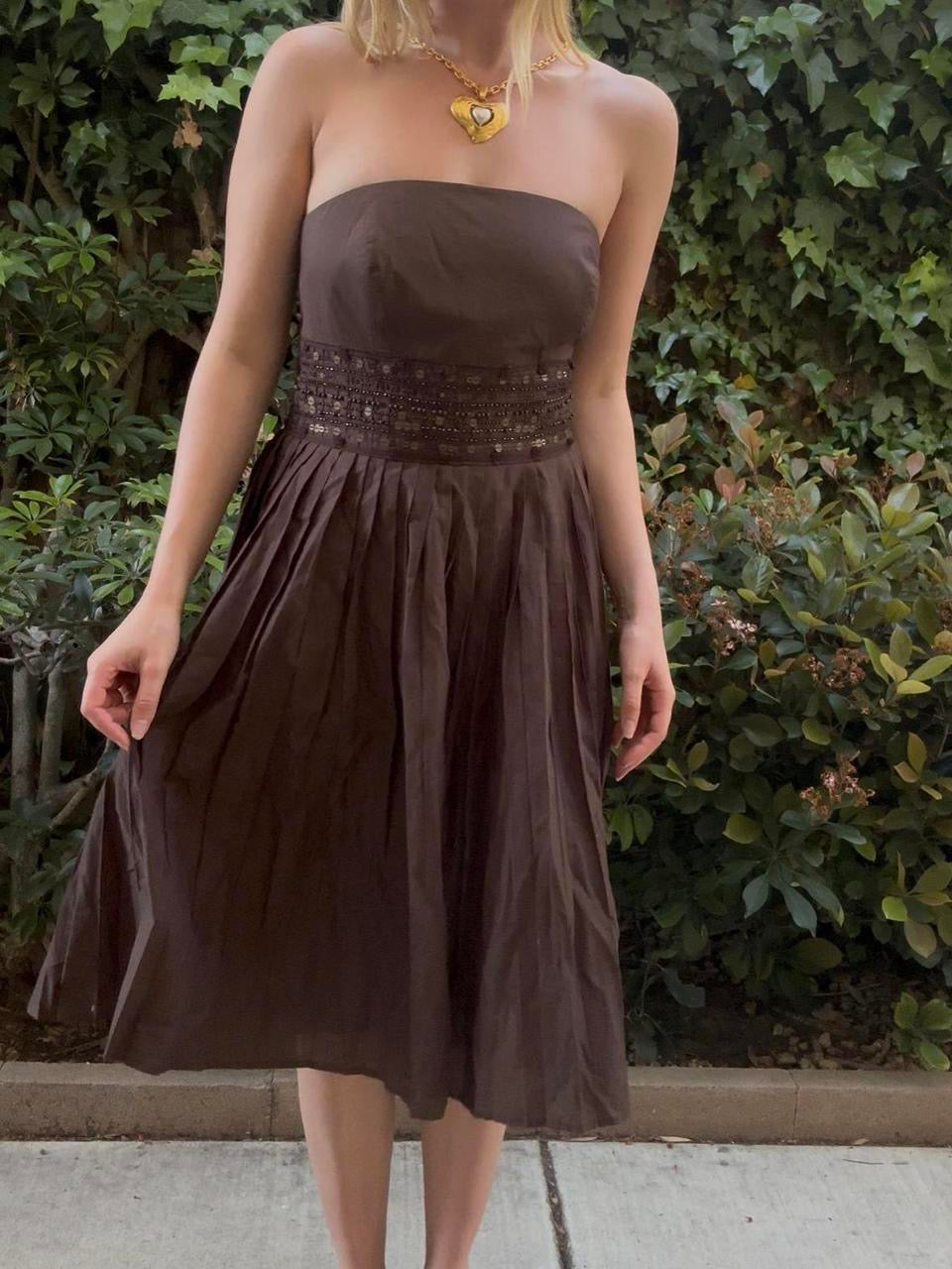 Y2K Strapless Midi Dress