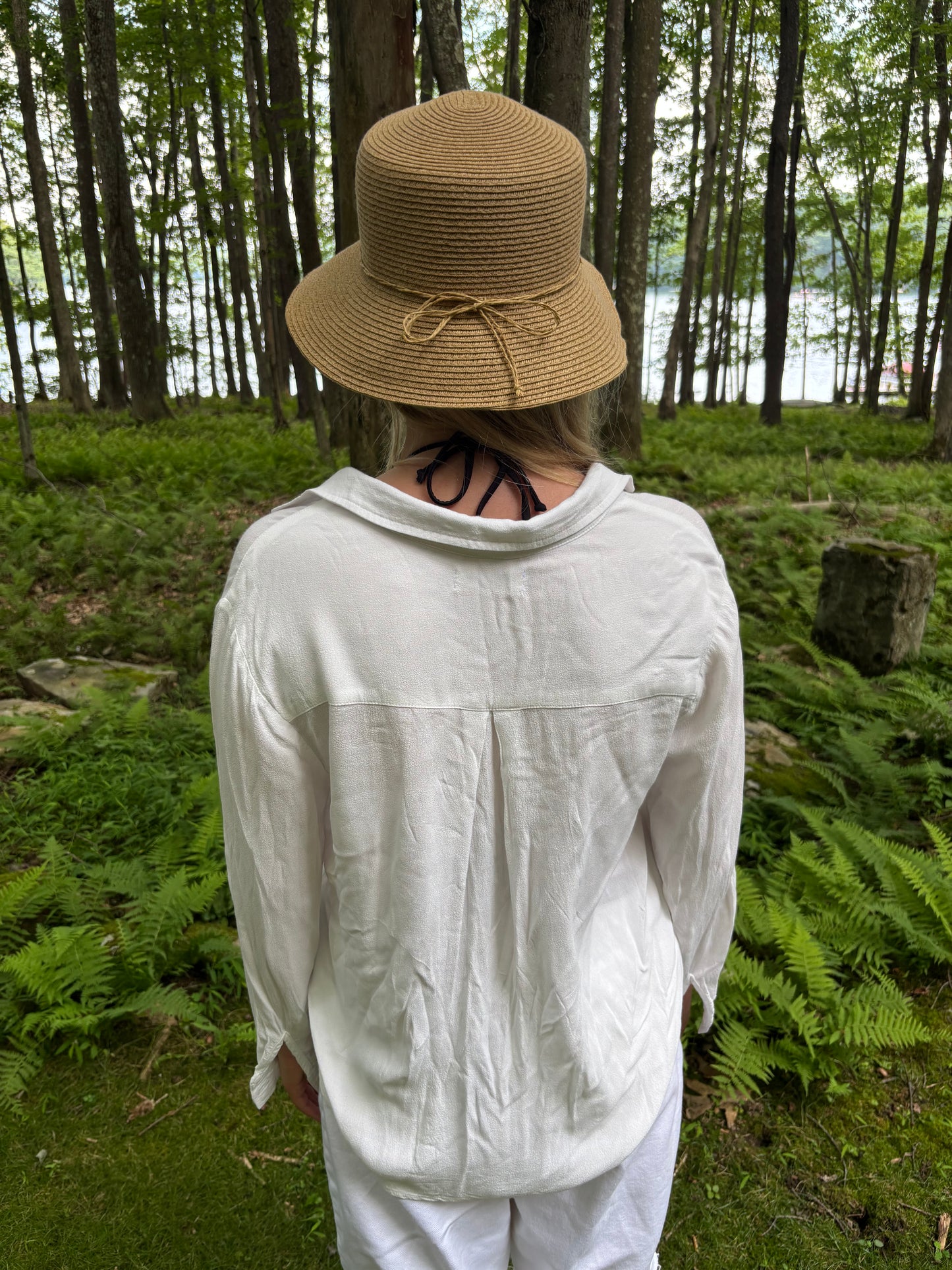 White Gauze Button Down