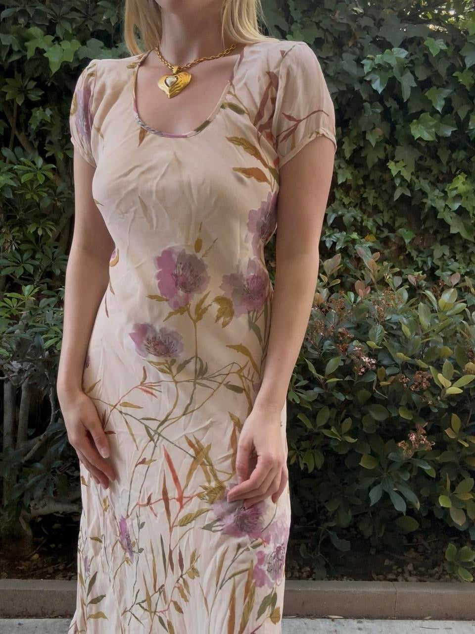 Vintage Flowy Floral Maxi Dress