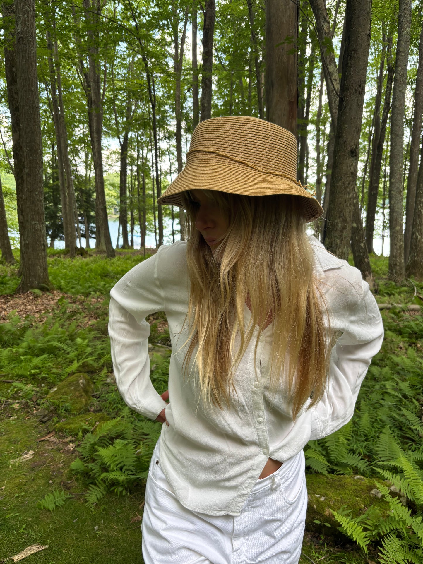 White Gauze Button Down