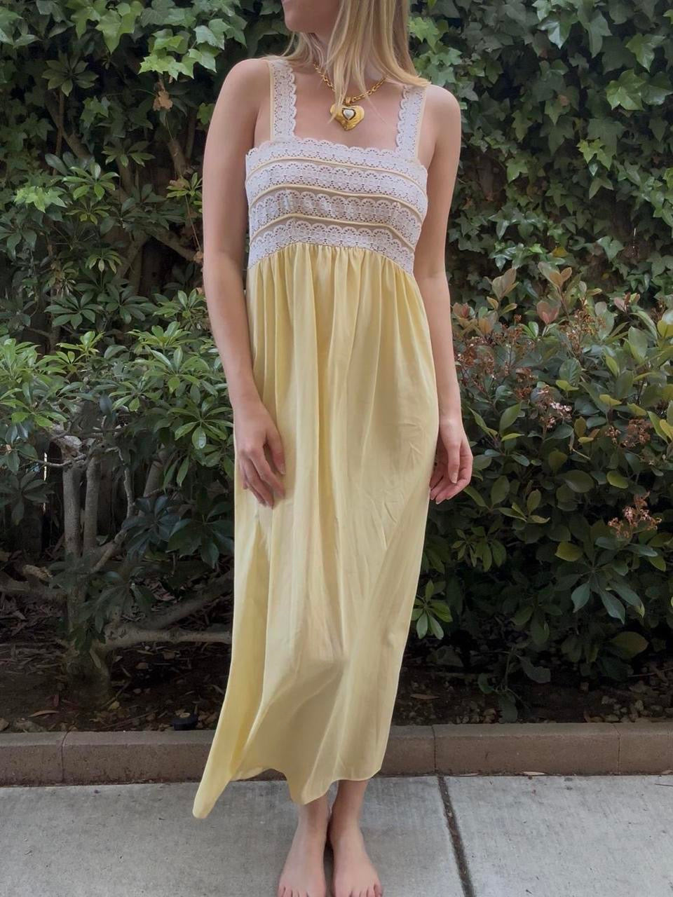 Vintage Yellow Maxi Slip Dress