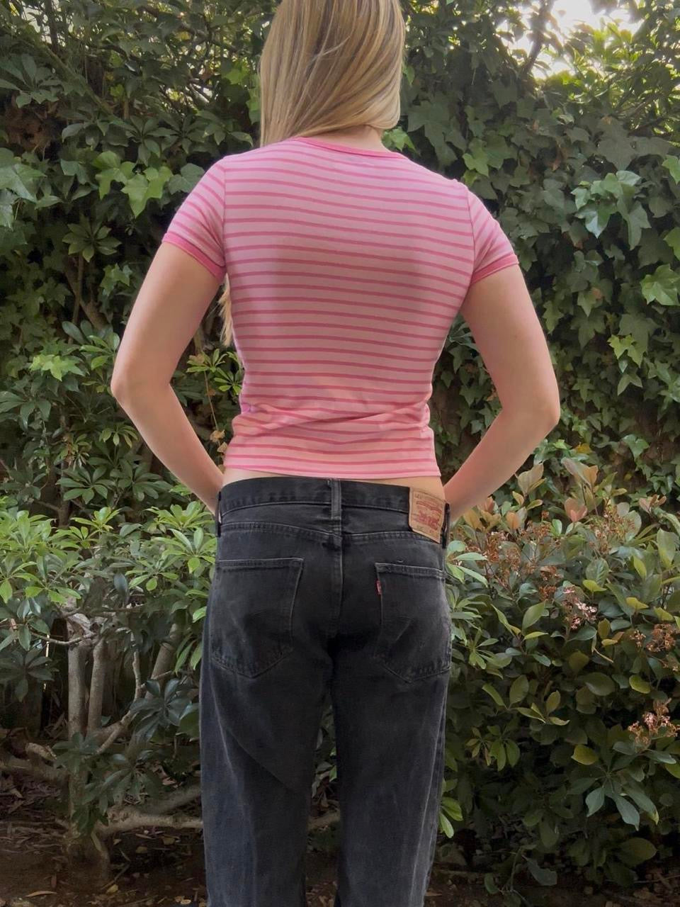 Pink Striped Baby Tee