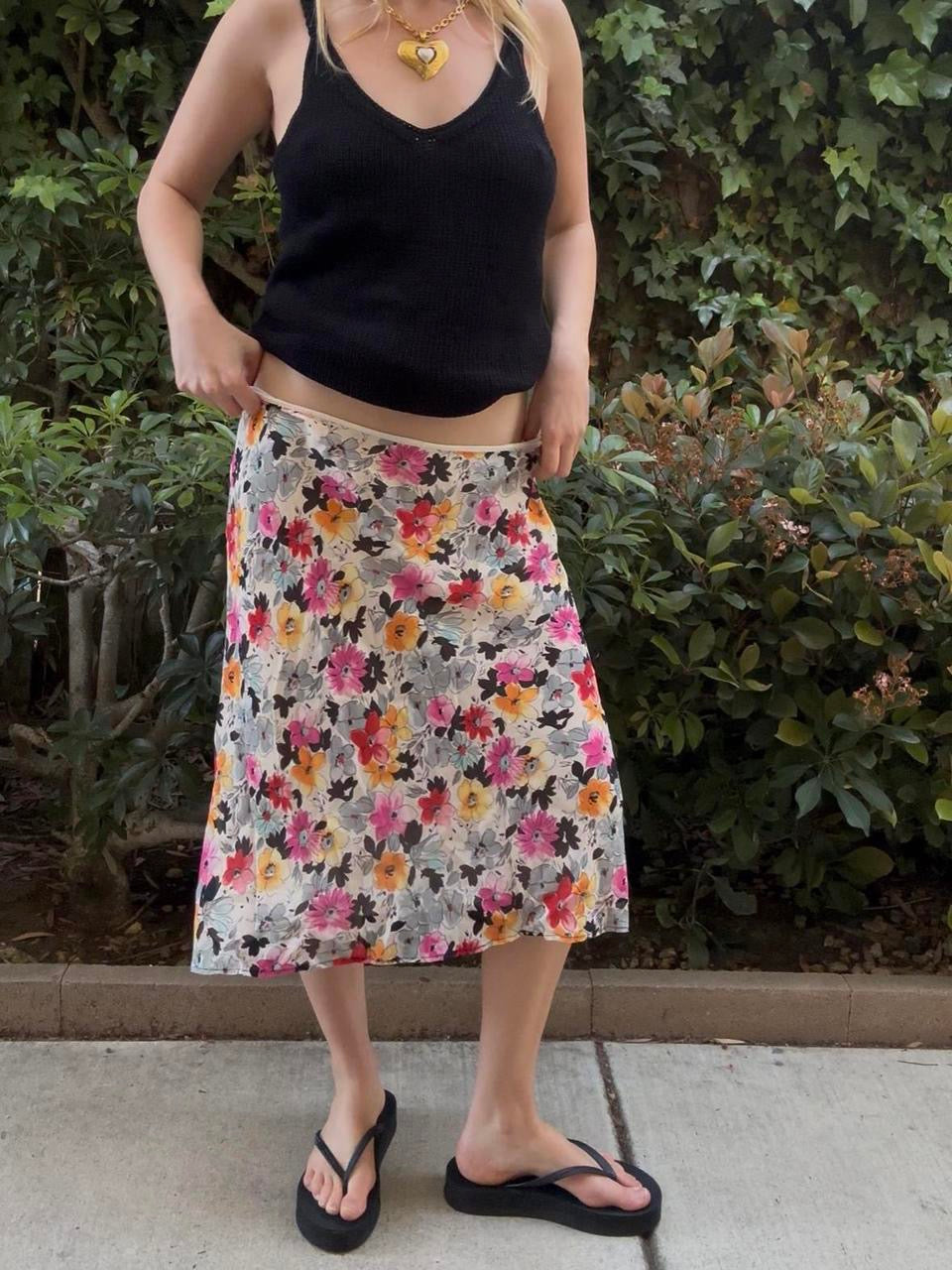 Y2k Floral Midi Skirt