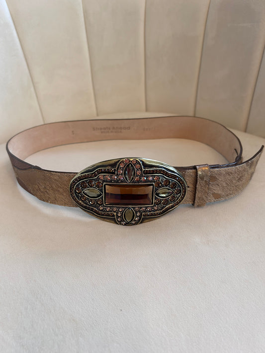 Vintage Genuine Leather and Cowhide Belt