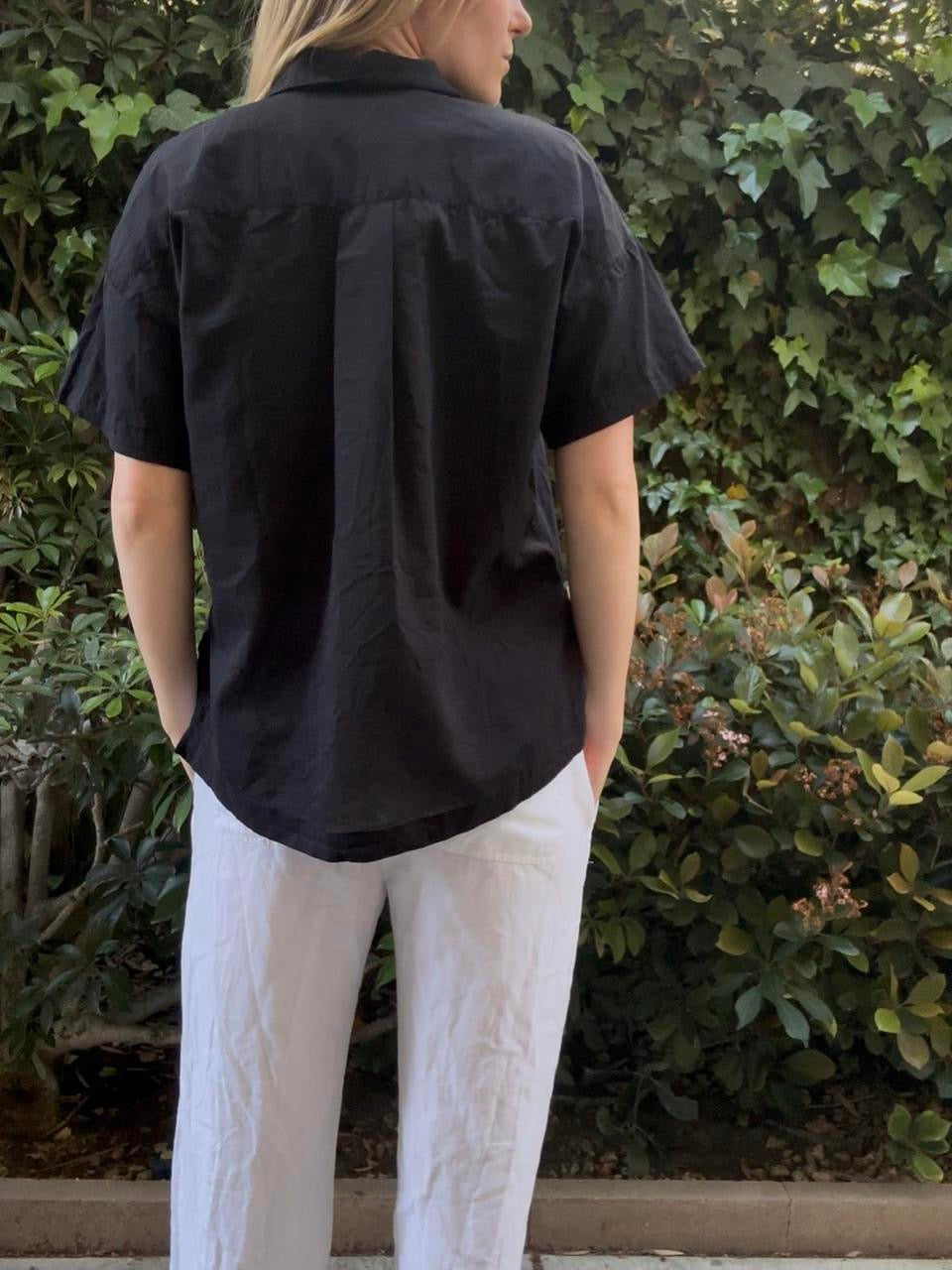 Madewell Black Eyelet Button Down Shirt