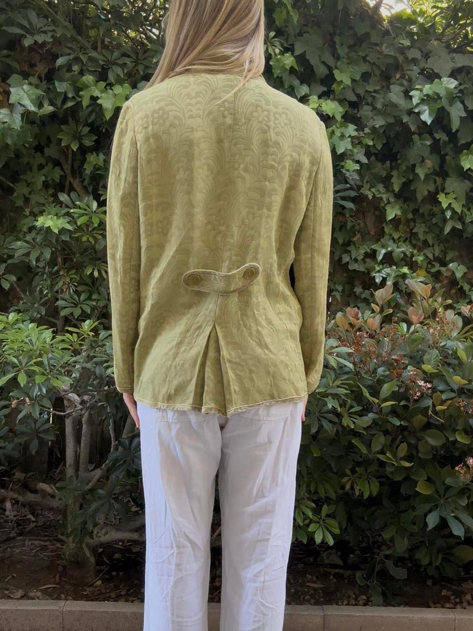 Green 100% Silk Jacket