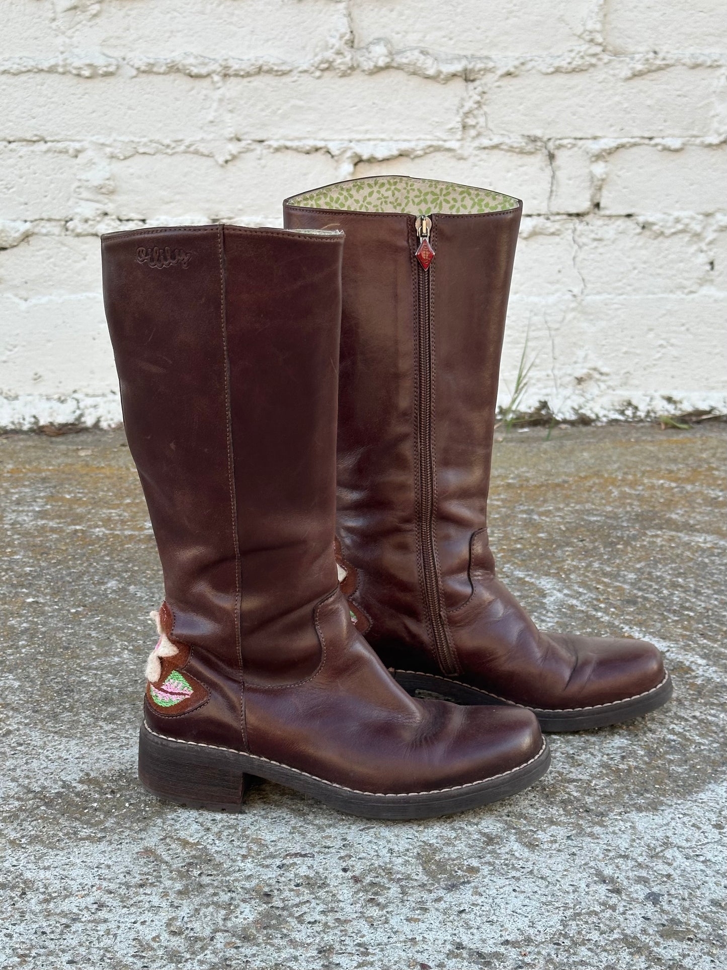 Brown Leather Daisy Boots