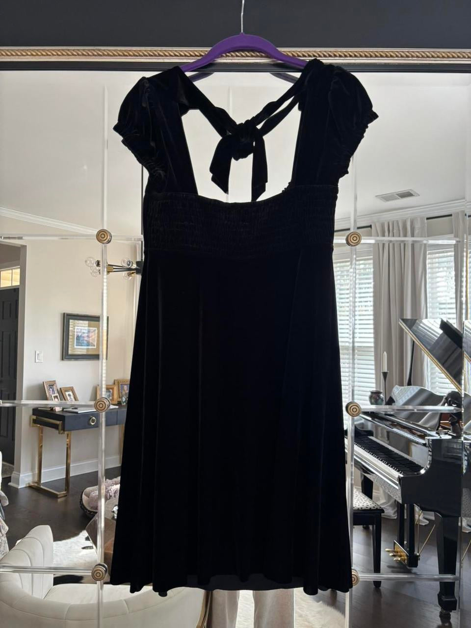 Vintage Free People Black Velvet Dress