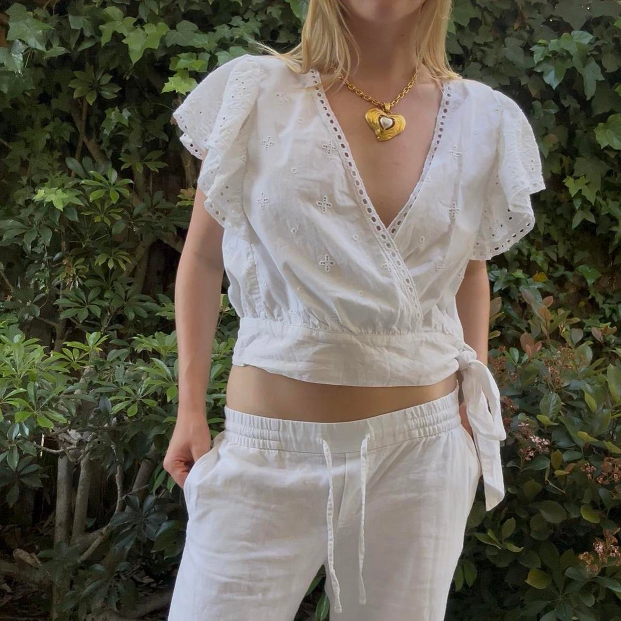 White Eyelet Top