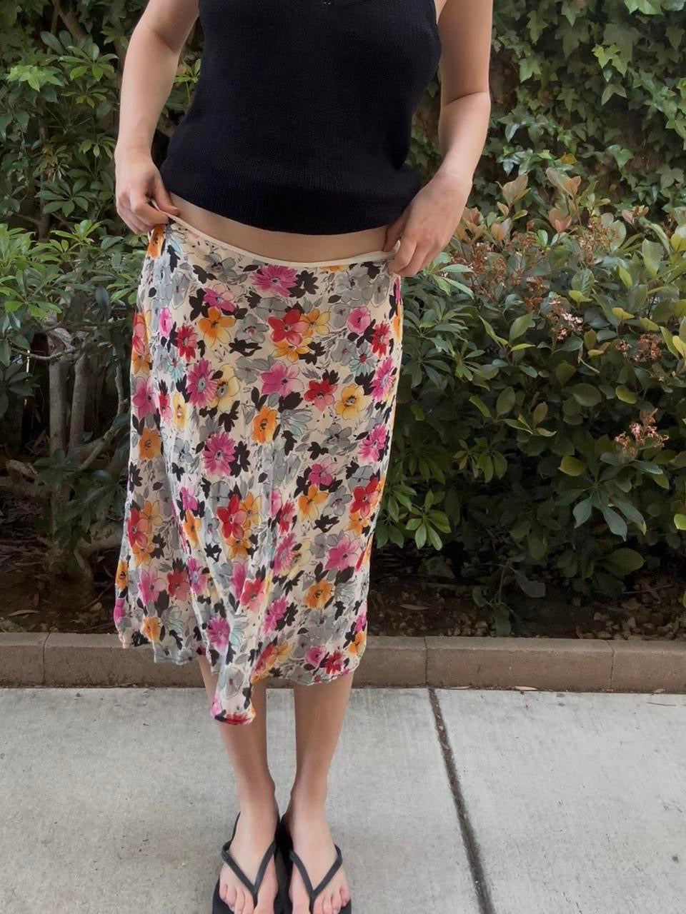 Y2k Floral Midi Skirt