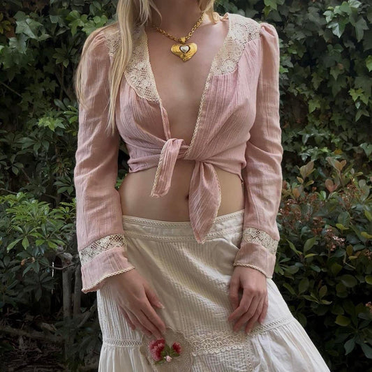 Vintage Tie-Front Top