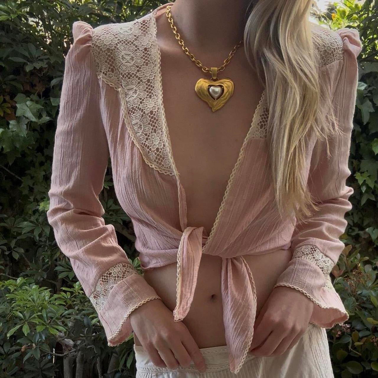 Vintage Tie-Front Top