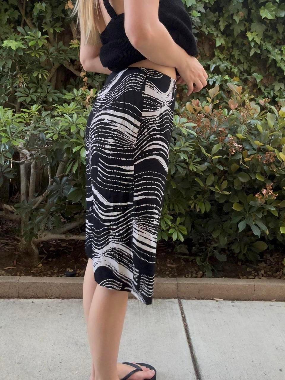Y2k 100% Silk Midi Skirt