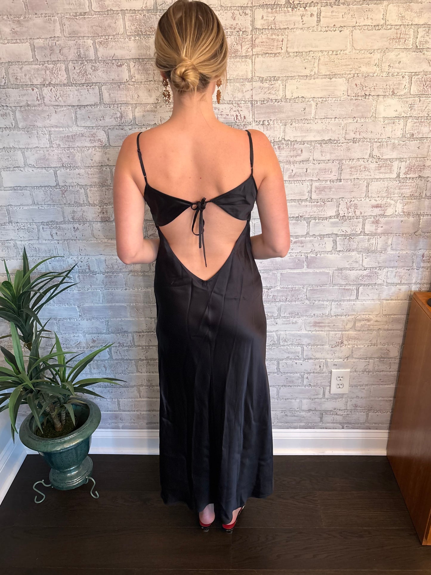 Vintage Black Silk Dress