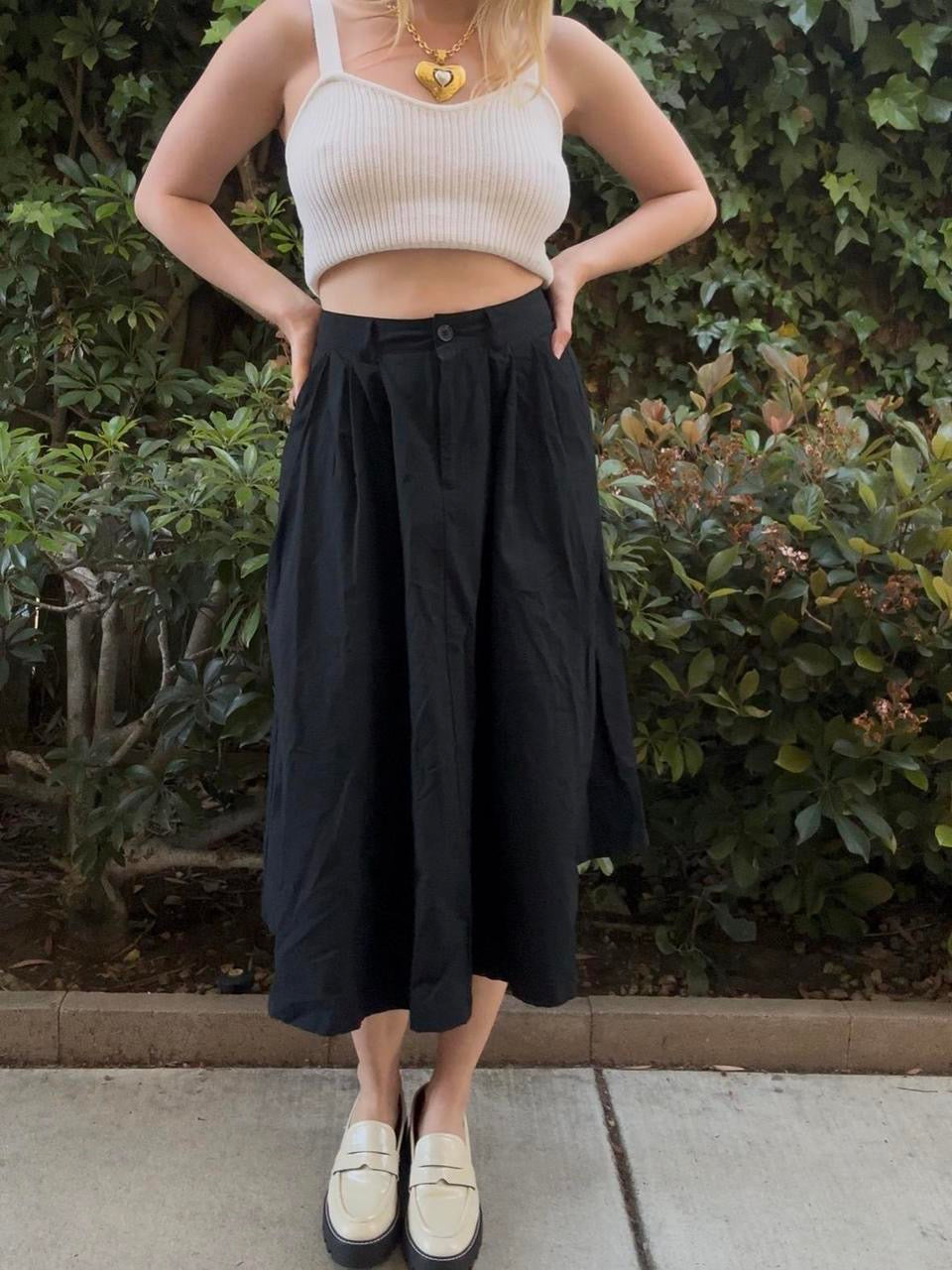 Black Bubble Midi Skirt