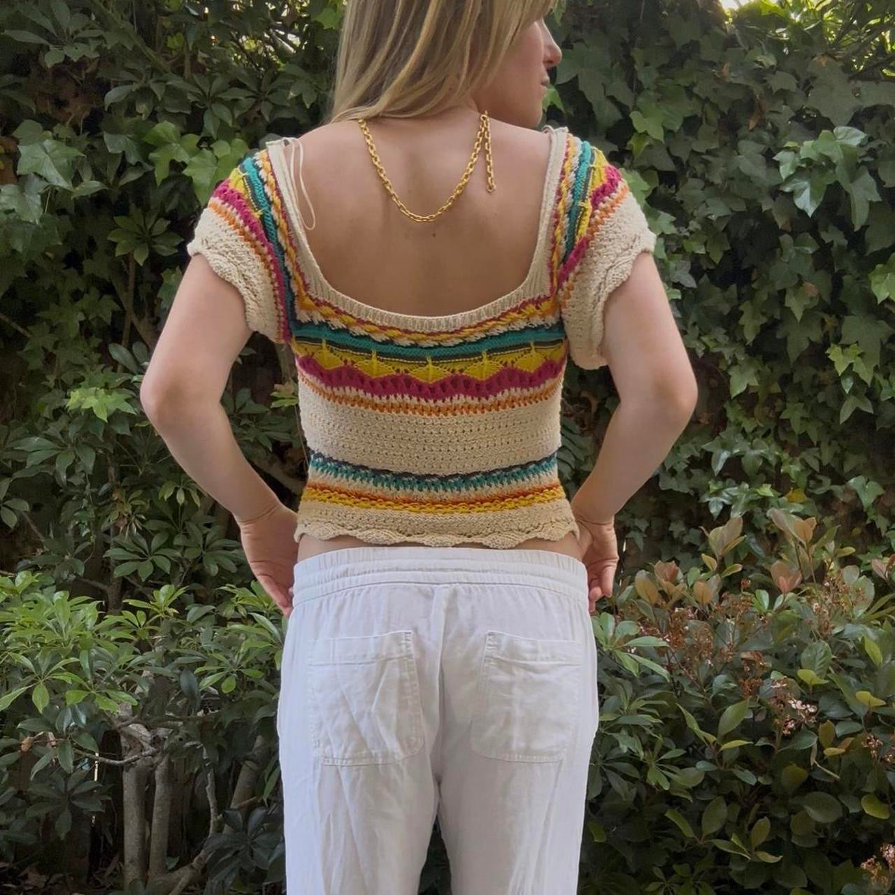 Zara Multicolor Crochet Top