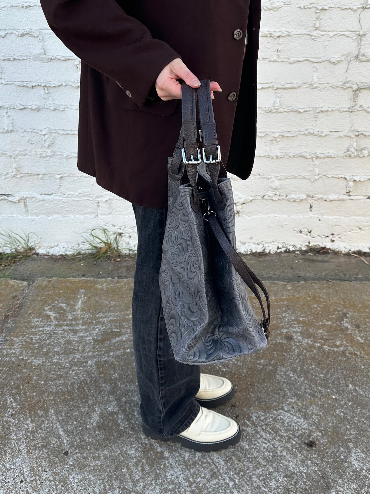 Massimo Castello Italian Leather Swirl Bag