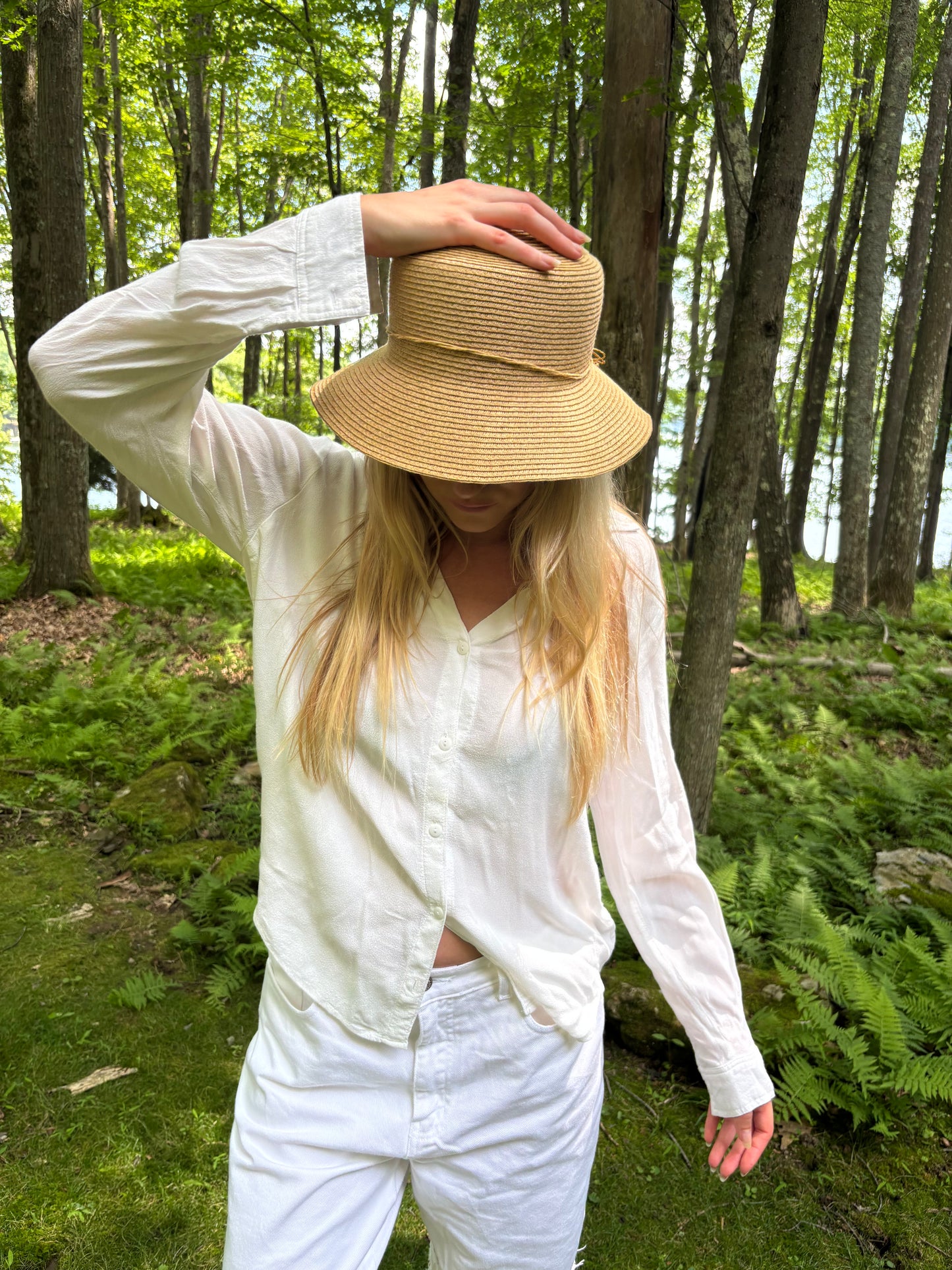 White Gauze Button Down