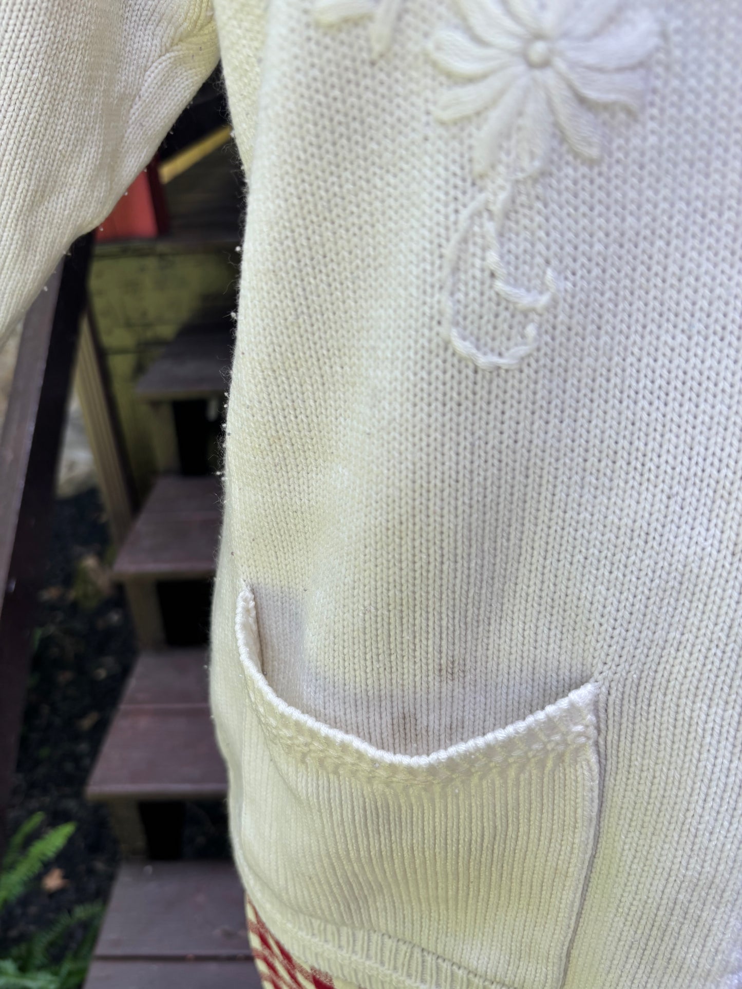 Vintage White Embroidered Cardigan