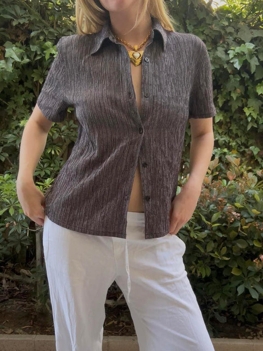 Black and White Button Down Shirt