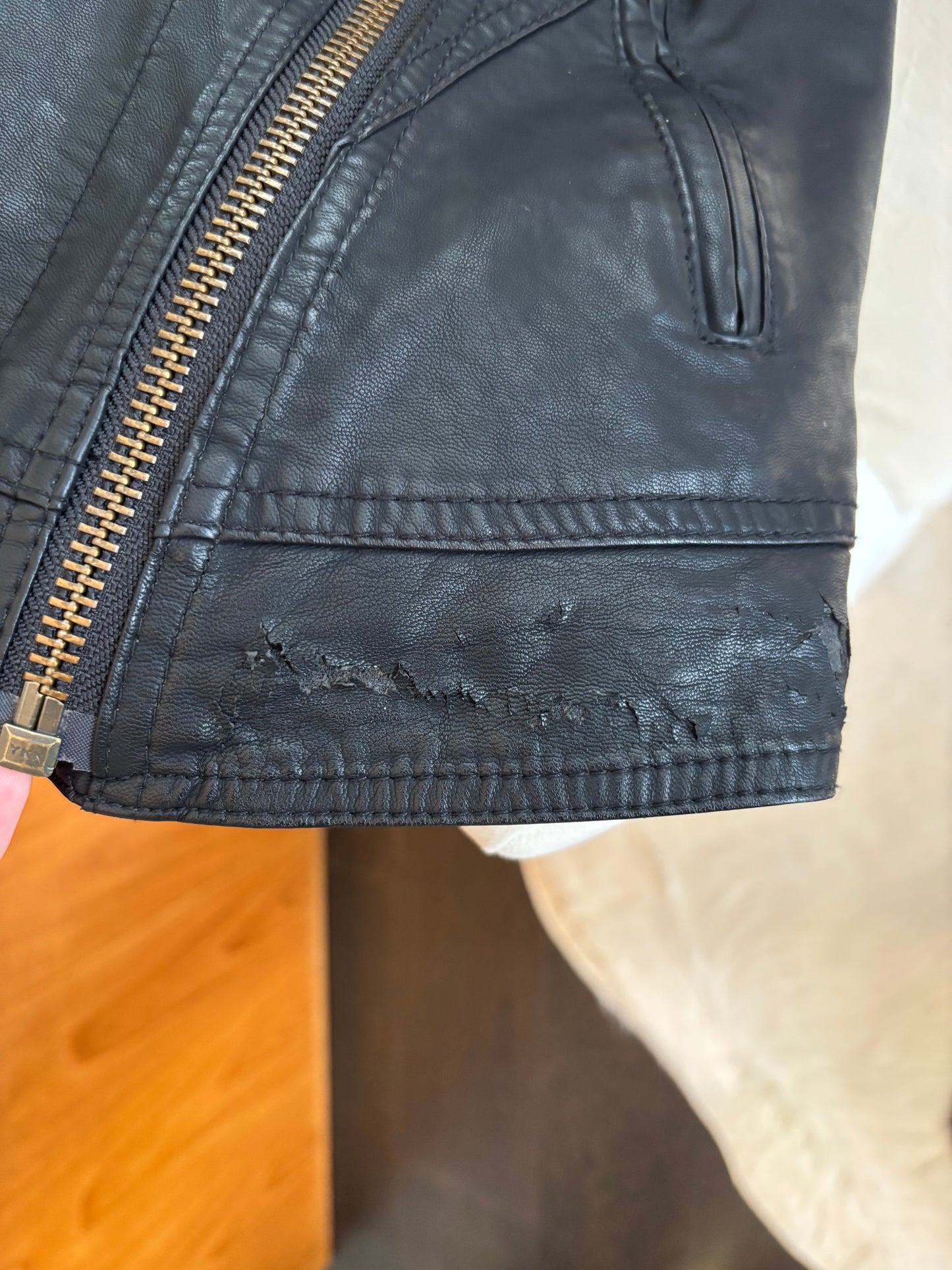 Free People Black Vegan Leather Jacket
