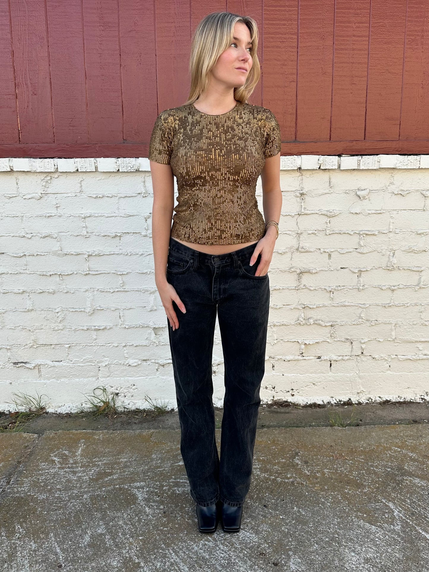 Bronze Sequin Top