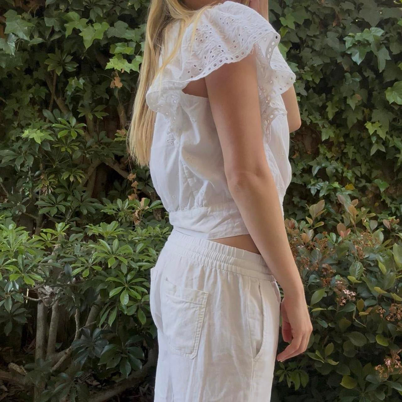 White Eyelet Top