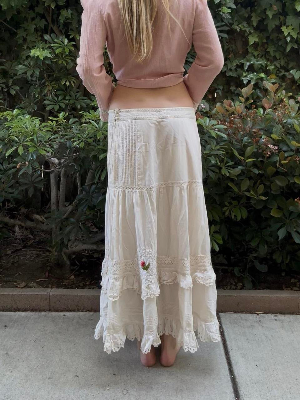 Floral Embroidered Maxi Skirt