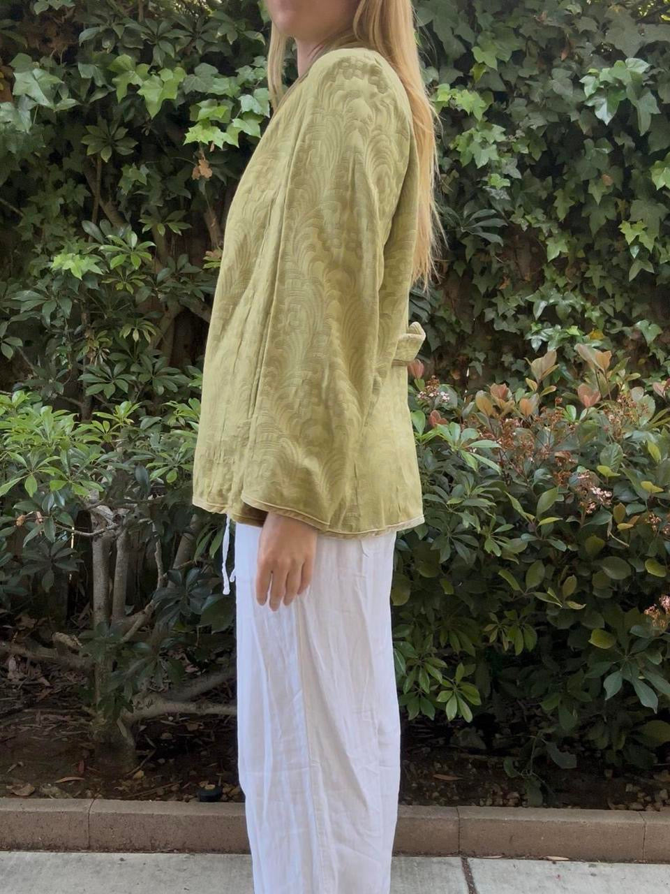 Green 100% Silk Jacket