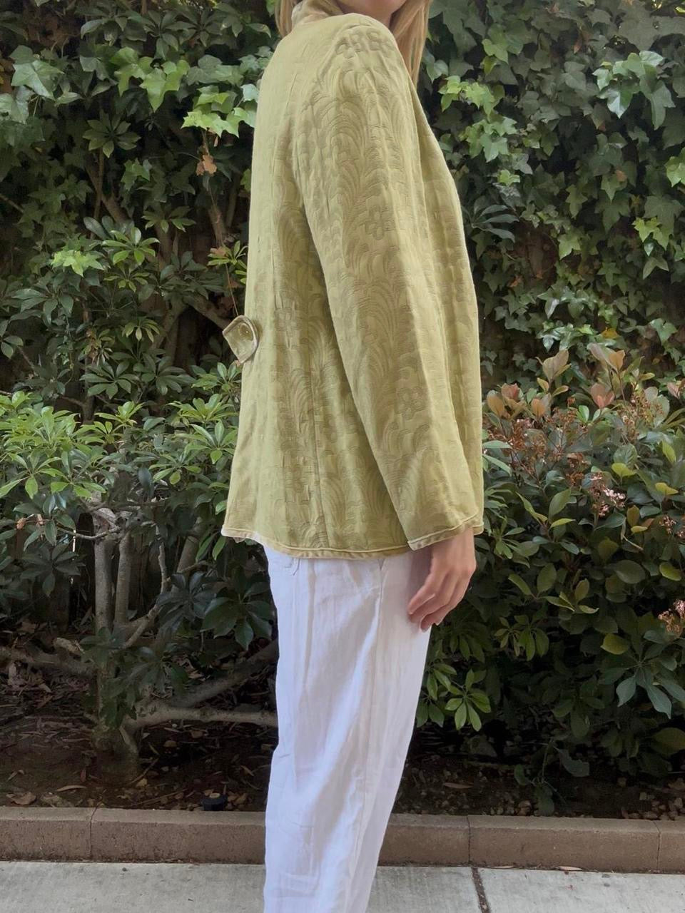 Green 100% Silk Jacket