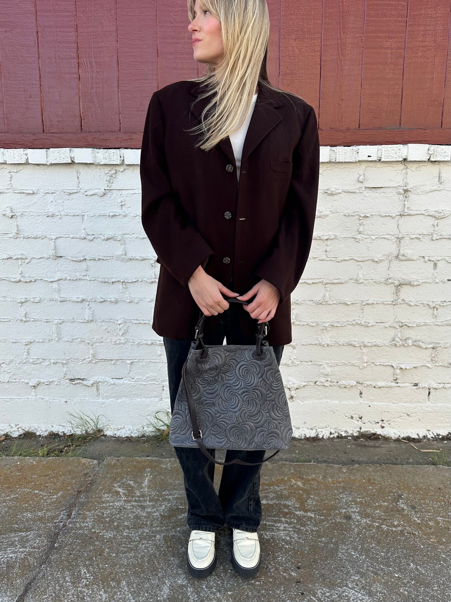 Massimo Castello Italian Leather Swirl Bag