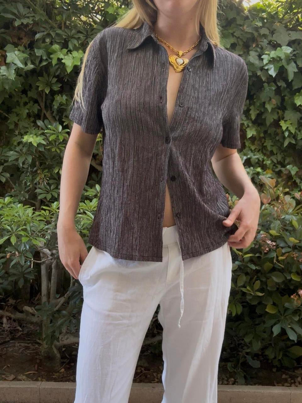 Black and White Button Down Shirt